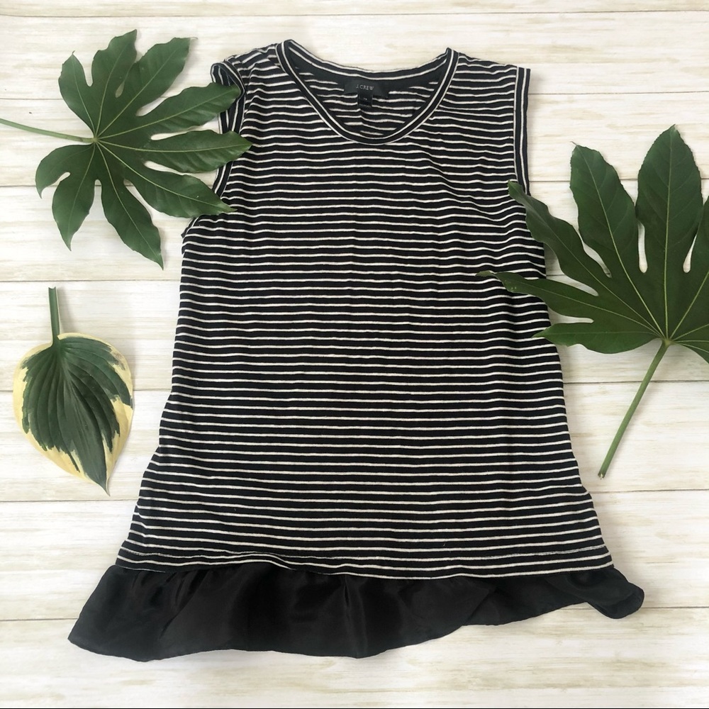 J. Crew XS black and white sleeveless shirt.